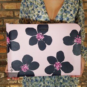 Kate Spade Grand Flora Pink Blue Laptop Case pink